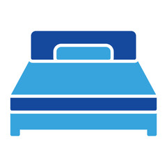 bed icon vector or logo illustration glyph color style