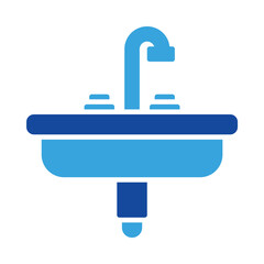 sink icon vector or logo illustration glyph color style