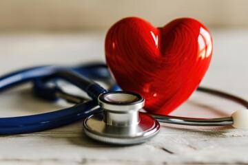 Health insurance and World Heart Health Day with doctor and stethoscope