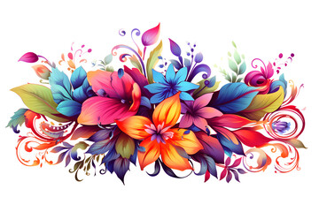 Bunte florale Illustration, Hintergrund, erstellt mit generativer KI