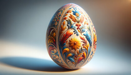 Artistry of Easter: Intricate Painted Egg Close-Up