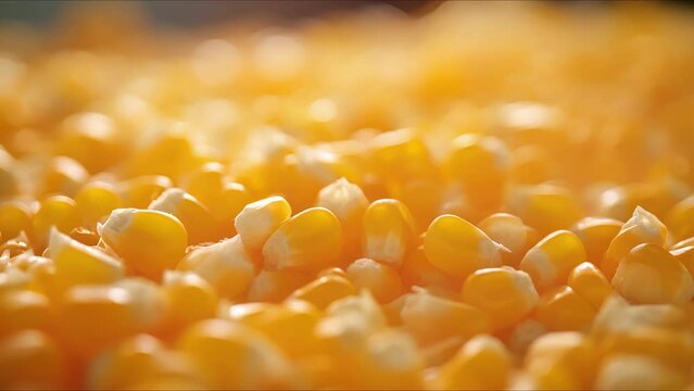 Closeup of genetically modified corn kernels with enhanced drought resistance.