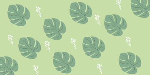 hand drawn seamless pattern leaves background.