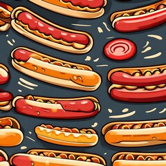 hotdog illustration suitable for an advertisement