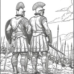 Warriors of the Past. A Black and White Coloring Book Journey into Ancient Battle Scenes