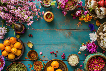 Nowruz Blossoms, Blooming flowers and festive elements symbolizing renewal and hope