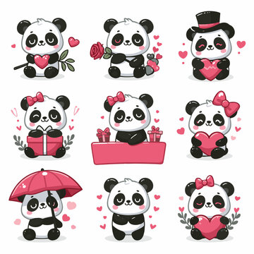 cute baby panda for valentines day