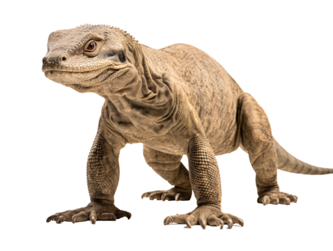 a lizard standing on a white background