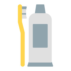 toothbrush icon vector or logo illustration flat color style