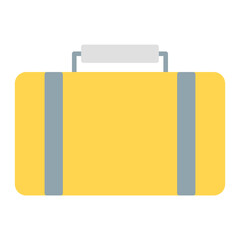 suitcase icon vector or logo illustration flat color style