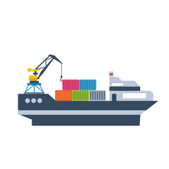  cargo ship container flat vector illustration. Container Ship
