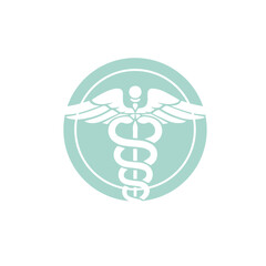 Caduceus. Medical Snake Logo Icon Vector illustration.