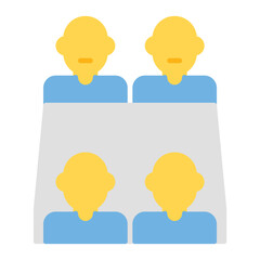 meeting room vector or logo illustration flat color style