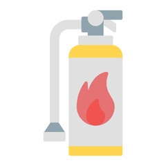Fire extinguisher icon vector or logo illustration flat color style