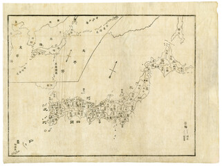 古書かから見つけた、江戸末期から明治初期の日本地図