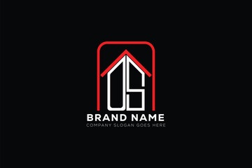 OS letter creative real estate vector logo design . OS creative initials letter logo concept. OS house sheap logo