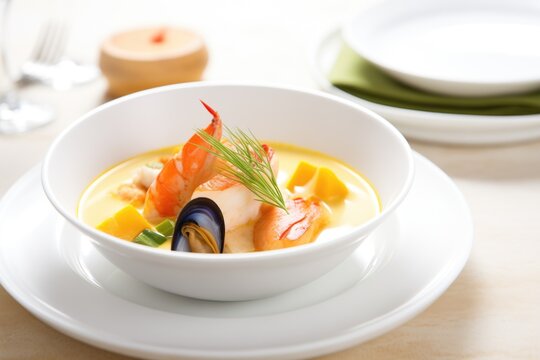 Bouillabaisse With Lobster Tail, Focus On Seafood Texture