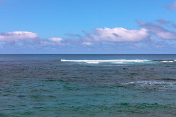 The waves of the Pacific Ocean , view from the island 