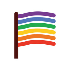 lgbt flag, gay, lesbian, bisexual and transgender pride symbol, isolated icon