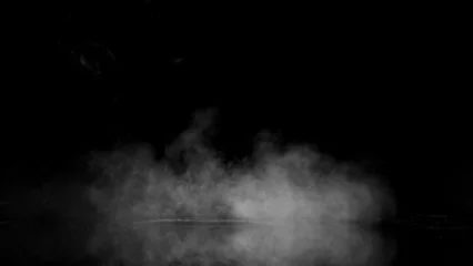 Fotobehang Abstract white smoke on black background © Lukas Gojda