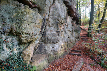 Felsen bei Consdorf im Muellerthal, Luxemburg