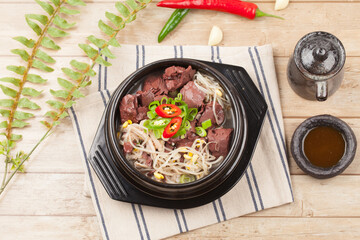 Soup to soothe an upset stomach caused by drinking the night before.