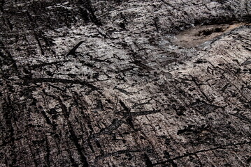 Cave paintings of ancient people, petroglyphs. Archaeological site, Zalavruga, Republic of Karelia. Russia.