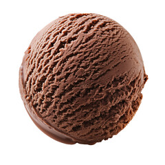 Chocolate ice cream ball Isolated on white background