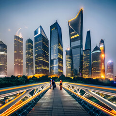 Fototapeta premium modern city skyline at night