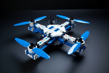 Drone plastic construction assembly. Wireless modular aircraft mechanism device. Generate ai