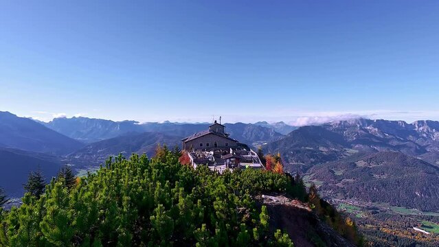 Eagles Nest, the Kehlsteinhaus in Germany, near Berchtesgaden. Gift from the National Socialist Party to Adolf Hitler, architecture and history high in the Bavarian mountains
