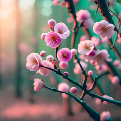 Fototapeta na wymiar pink cherry blossoms