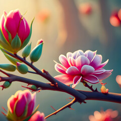 pink magnolia blossom