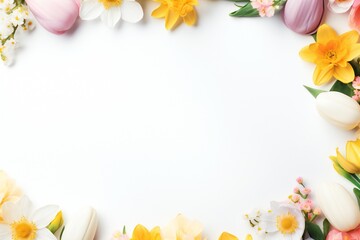 Naklejka na ściany i meble Empty Easter banner on white background Generative Ai
