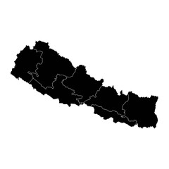 Obraz premium Nepal map with administrative divisions. Vector illustration.