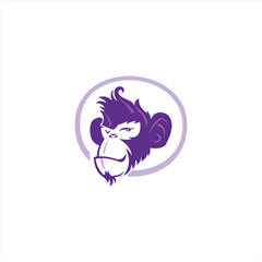 Monkey Symbol Logo. Vector Illustration.