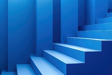 Obraz premium Minimalist abstract blue colorful gradients. Great as a mobile wallpaper, background.