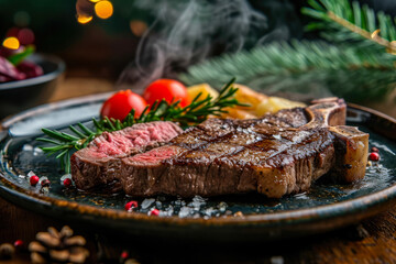 Delicious beef steak generative ai