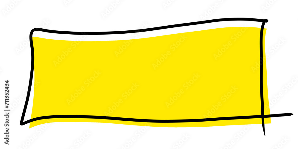 Aufkleber text box yellow and black line design element, lower third yellow design bubble text transparent fil