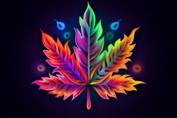 Vibrant cannabis leaf emblem concept. Generative AI