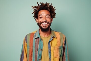 Portrait of a happy african american man with dreadlocks
