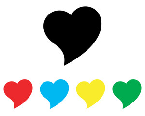 Heart icon vector. Love icon sign symbol in trendy flat style. Set elements in colored icons. Heart vector icon illustration isolated on white background