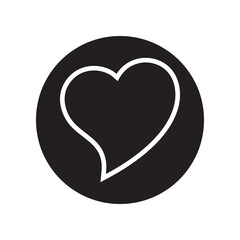 Heart icon vector. Love logo design. Heart vector icon illustration in circle isolated on white background