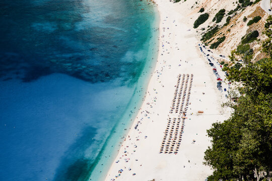 kefalonia  Greece. Platia Ammos Beach  one of the most beautiful beaches