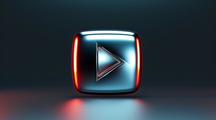 Fototapeta premium Play button on dark background
