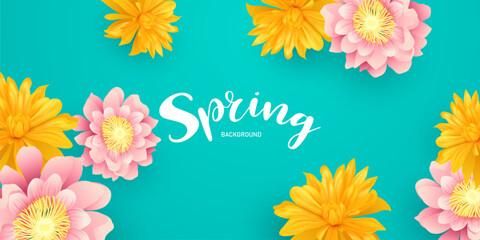 spring banner template design vector illustration elegant bokeh