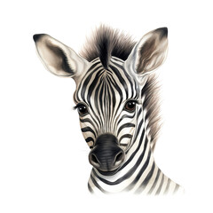 Fototapeta na wymiar Heartwarming close up illustration of a baby zebra