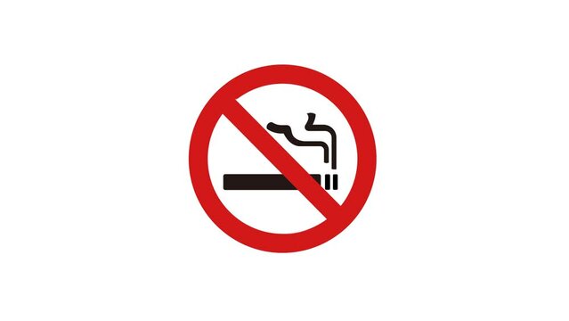 4K animation of NO SMOKING sign ( mov, transparent background )