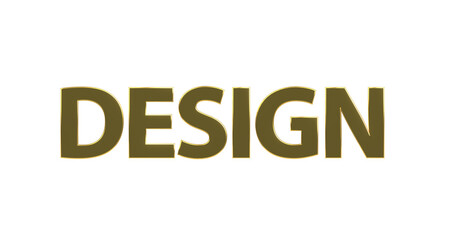 Design - goldene plakative 3D-Schrift, Gestaltung, Mode, Architektur, Produktdesign, Webdesign, Grafikdesign, Layout, Rendering, gerendert, Freisteller, Alphakanal