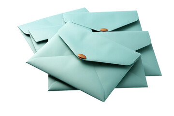 Pale blue mailing envelope isolated on transparent background
